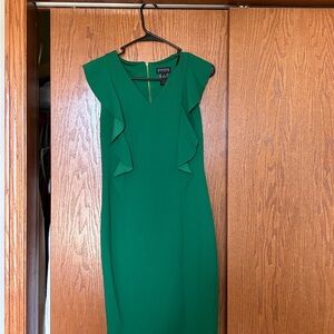 Enfocus Studio Green Mini Dress with Ruffle Detail